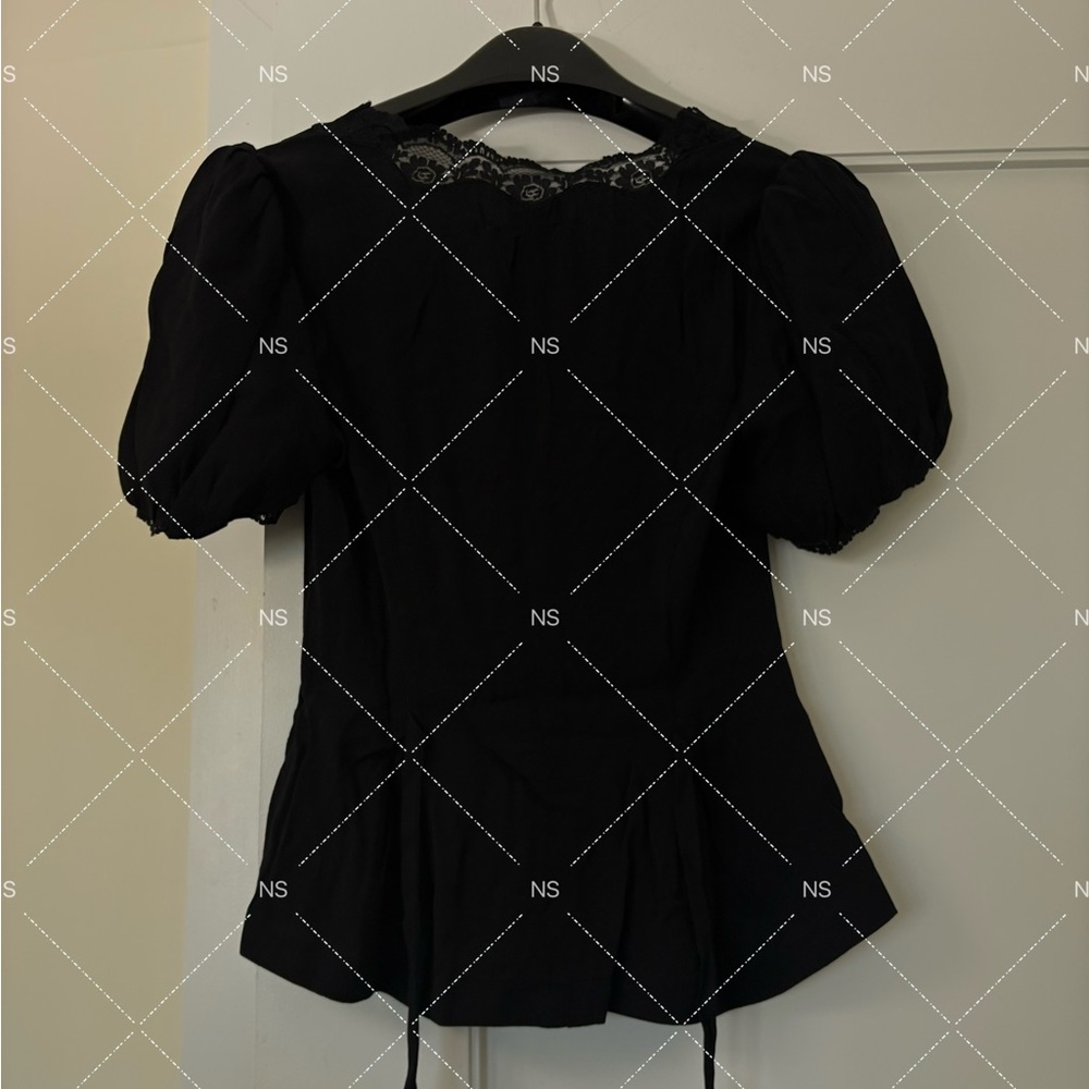 Reformation Black Lace Trim Top - Picture 4 of 5